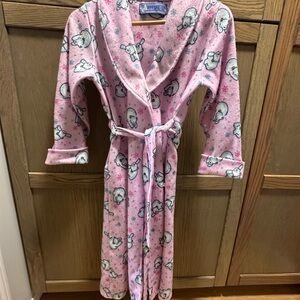 Adorable Pink Kids Robe with Animal Print